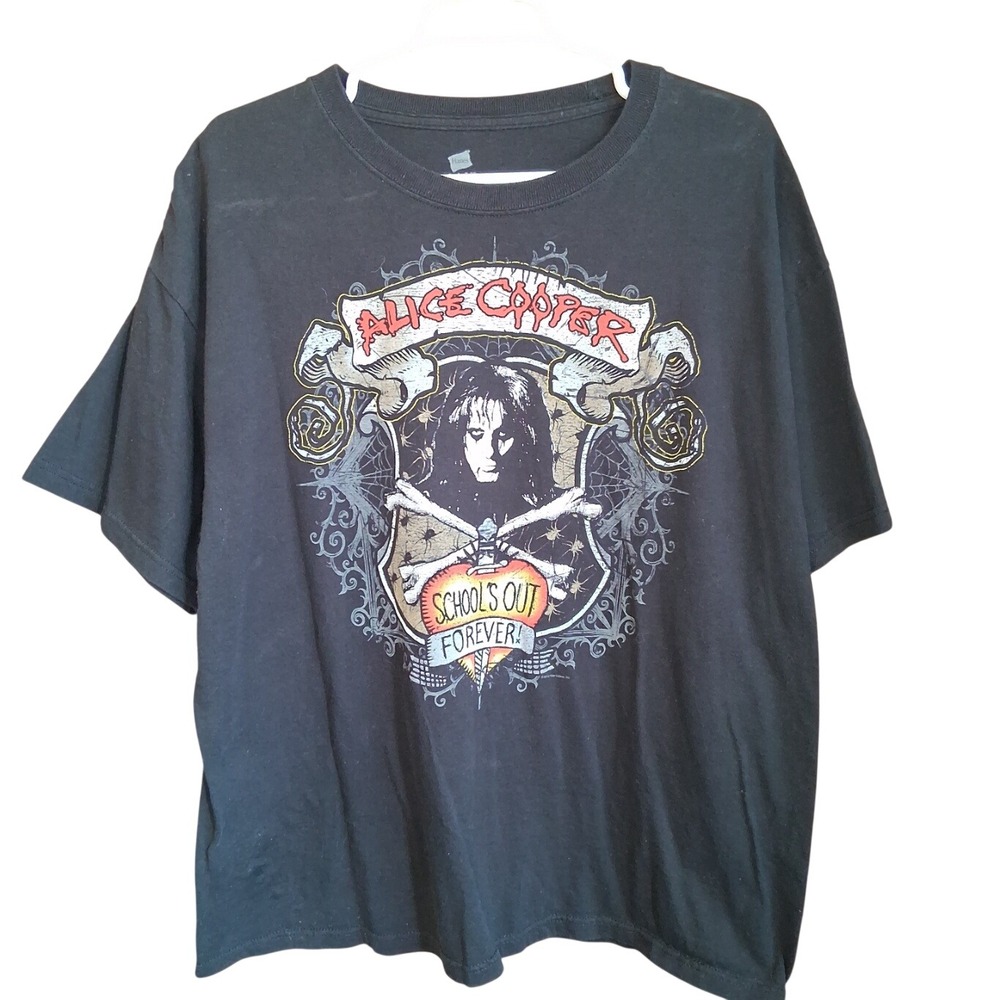 Alice Cooper School's Out Graphic SS Tshirt Black XL Band Merch EUC
